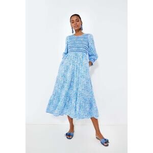 Tuckernuck Blue Patterned Midi Dress